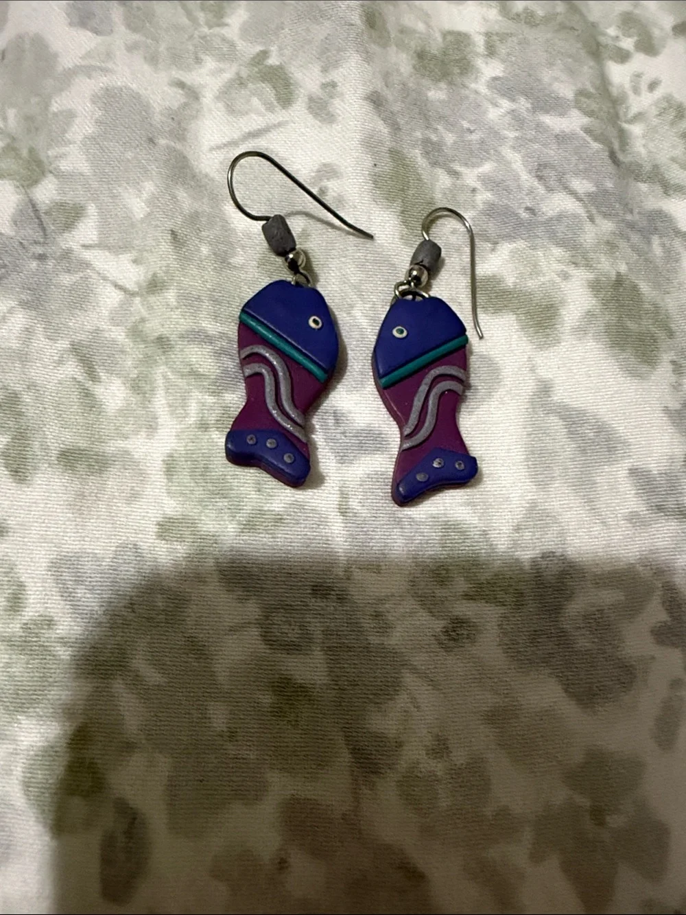 Handmade Purple Fish Earrings - Unbranded